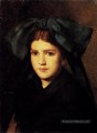 Un portrait d’une jeune fille avec une boîte dans son chapeau Jean Jacques Henner